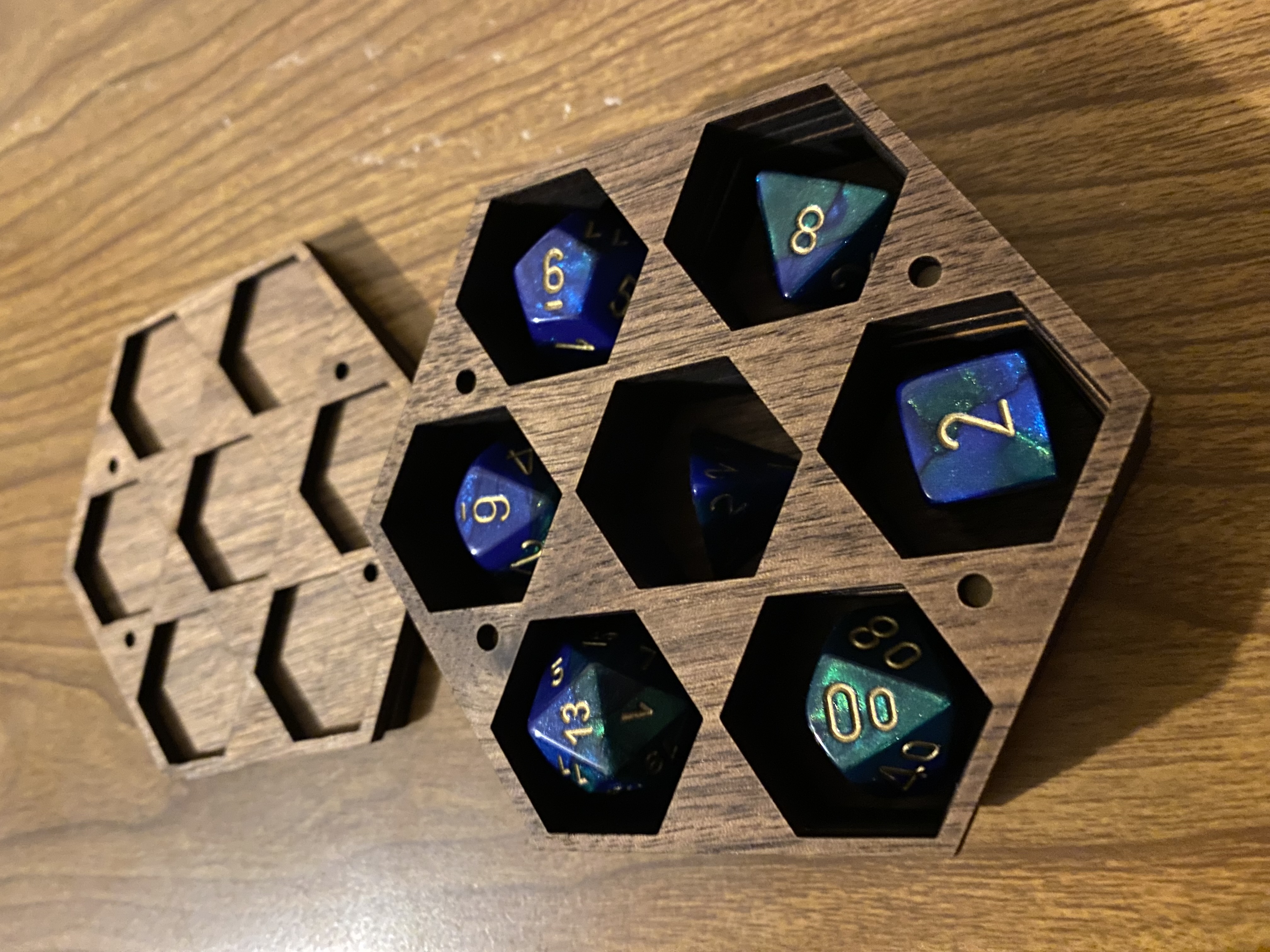 inside of the dice hexagon tray
